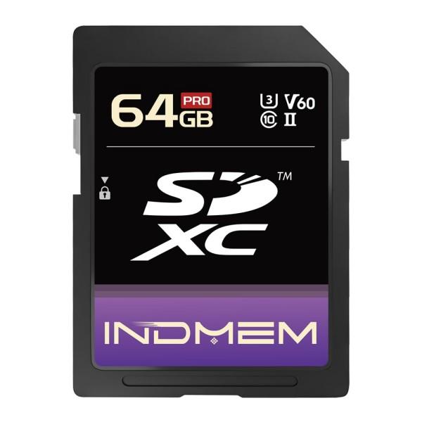 64GB UHS-II V60 SDXC SD Card U3, Up to 280MB/s High Speed Memory Card, Available in 1 & 2 Pack for 4K 6K Professional Camera Video 