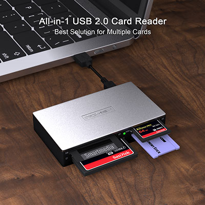 Universal Multi Memory Card Reader Writer USB 2.0 For SmartMedia, xD, SD, SDHC, SDXC, UHS-I, MMC, MS Pro Duo, CF, MD Cards