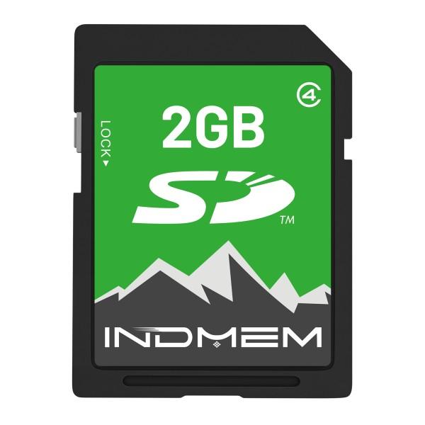 INDMEM 2GB SD Card, 2GB Class 4 Flash Memory Card 2G SLC Standard Secure Digital Cards for Old Digital Camera and Trail Camera(1Pack/2Pack)
